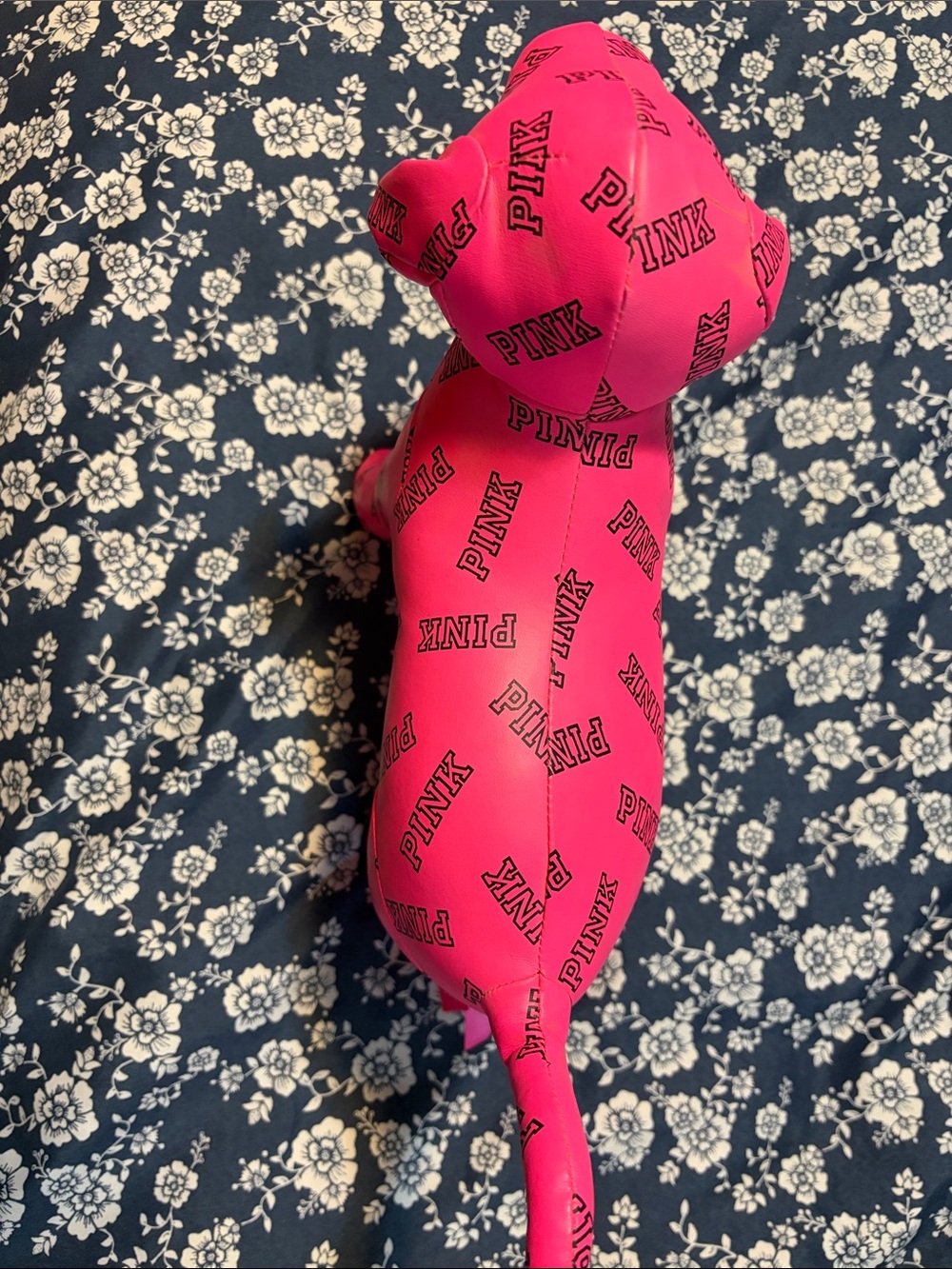 PINK Victoria's Secret Bright Pink Logo Dog Toy Figurine - Picture 6 of 6